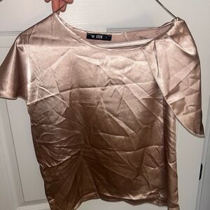 UE Satin Blouse in Shimmering Beige